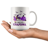 Personalized Halloween Gift For Grandma, Gift Ideas For Nana Mimi Mom From GrandKid Kid Love White Coffee Mug