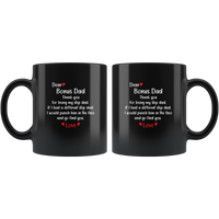 Dear Bonus Dad Thank You For Being My Step Dad Father's Day Gift Black Coffee Mug