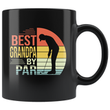 Best grandpa by par vintage retro play golf golfer father's day gift black coffee mug