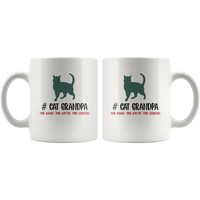 Cat grandpa the man the myth the legend, white gift coffee mugs for grandpa