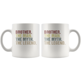 Brother the man the myth the legend vintage white gift coffee mugs