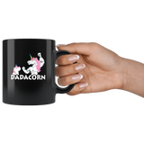 Dadacorn dad father unicorn muscular gift black coffee mug