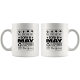Born in May Multi-Tasking Problem Solving Loving Caring Intelligent Birthday Gift White Coffee Mug