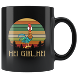 Hei girl hei chicken rooster funny vintage black coffee mug
