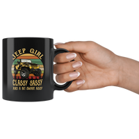 Jeep girl classy sassy and a bit smart assy vintage retro gift black coffee mug