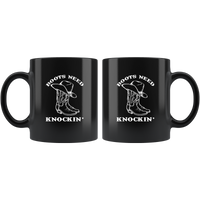 Cowboy Boots Need Knockin' Black Coffee Mug