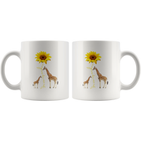 Giraffe you are my sunshine sunflower gift white coffee mug