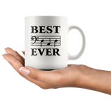 Best Dad Ever Bass Guitar Musician Father's Day White Gift Coffee Mugs