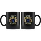 Best buckin' dad ever father's day gift black coffee mug