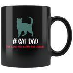 Cat dad the man the myth the legend, father's day black gift coffee mug