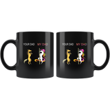 Unicorn colorful your dad my dad father's day gift black coffee mug