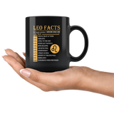 Leo facts serving per container 1 awesome zodiac sign black coffee mug