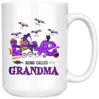 Personalized Halloween Gift For Grandma, Gift Ideas For Nana Mimi Mom From GrandKid Kid Love White Coffee Mug