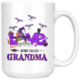 Personalized Halloween Gift For Grandma, Gift Ideas For Nana Mimi Mom From GrandKid Kid Love White Coffee Mug