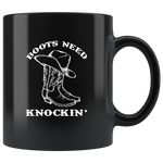 Cowboy Boots Need Knockin' Black Coffee Mug