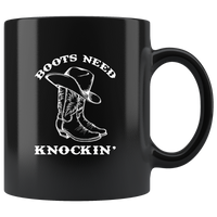 Cowboy Boots Need Knockin' Black Coffee Mug