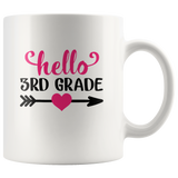 Hello 3rd grade back to school white coffee mug