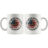 She's A Good Girl Loves Her Mama Loves Jesus and America Too Hippie American Flag White Coffee Mug