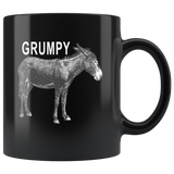 Grumpy donkey funny black gift coffee mug