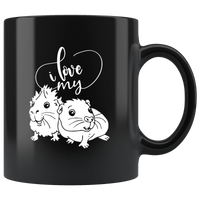 I Love My Guinea Cute Pet Funny Gift For Women Black Coffee Mug
