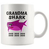 Grandma shark doo doo doo, mother's day white gift coffee mug