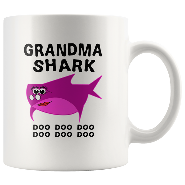 Grandma shark doo doo doo, mother's day white gift coffee mug