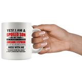 Spoiled Son Of Freaking Awesome Stepmom Mess Me Beast Awake Never Find Your Body Mothers Day Gift White Coffee Mug