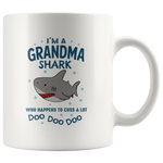 I'm a grandma shark who happens to cuss a lot doo doo white coffee mug