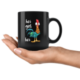 Chicken Hei Girl Hei Funny Black coffee mug