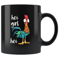 Chicken Hei Girl Hei Funny Black coffee mug