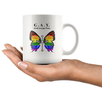 Gay god accept you lgbt rainbow pride white coffee mug