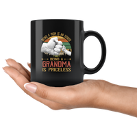 Being a mom is an honor being a grandma is priceless vintage retro tee black coffee mug