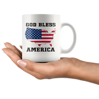 God Bless America Flag White Coffee Mug Mugs