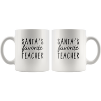 Santa’s Favorite Teacher White Coffee Mug