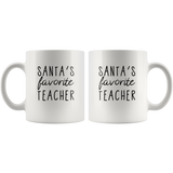 Santa’s Favorite Teacher White Coffee Mug