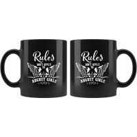 Rules Don't Apply To August Girls Birthday Gift Black coffee mug