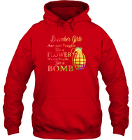 December Girls are not fragile like a flower we are fragile like a bomb colorful birthday tee shirt