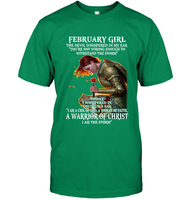 February Girl The Devil Whispered In My Ear Child of God Woman Faith Warrior Christ I'm Storm Birthday Gift T Shirt