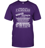 Some May Say I Am Spoiled But I Just Loved Protected By The Best Stepmom Mess Me Punch Face Mothers Day Gifts T Shirts