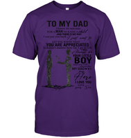 To My Dad I Know It's Not Easy For A Man To Raise A Child Personalized T Shirts Gift From Son Fathers Day White Tee Shirts