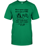 Once Upon A Time There Was A Girl Who Really Loved Cats And Games Tee Shirt