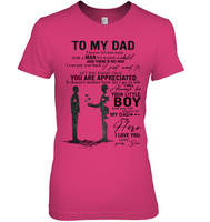 To My Dad I Know It's Not Easy For A Man To Raise A Child Personalized T Shirts Gift From Son Fathers Day White Tee Shirts
