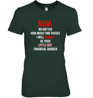 Mom No Matter How Much Time Passes I Will Always Be Your Little Boy Financial Burden Mothers Day Gifts From Daughter T Shirts