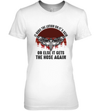 Skull Butterfly It Rubs The Lotion On It’s Skin Or Else It Gets The Hose Again Tee Shirt