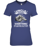 Uncle Knows Everything Men Shirts Fathers Day Funny Gift T Shirt