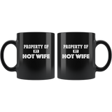 Property of my hot wife black coffee mug