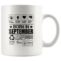 Born in September Multi-Tasking Problem Solving Loving Caring Intelligent Birthday Gift White Coffee Mug