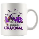 Personalized Halloween Gift For Grandma, Gift Ideas For Nana Mimi Mom From GrandKid Kid Love White Coffee Mug