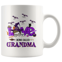 Personalized Halloween Gift For Grandma, Gift Ideas For Nana Mimi Mom From GrandKid Kid Love White Coffee Mug