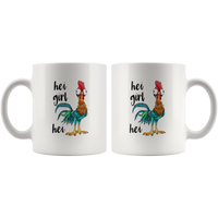 Chicken Hei Girl Hei Funny White Coffee Mug